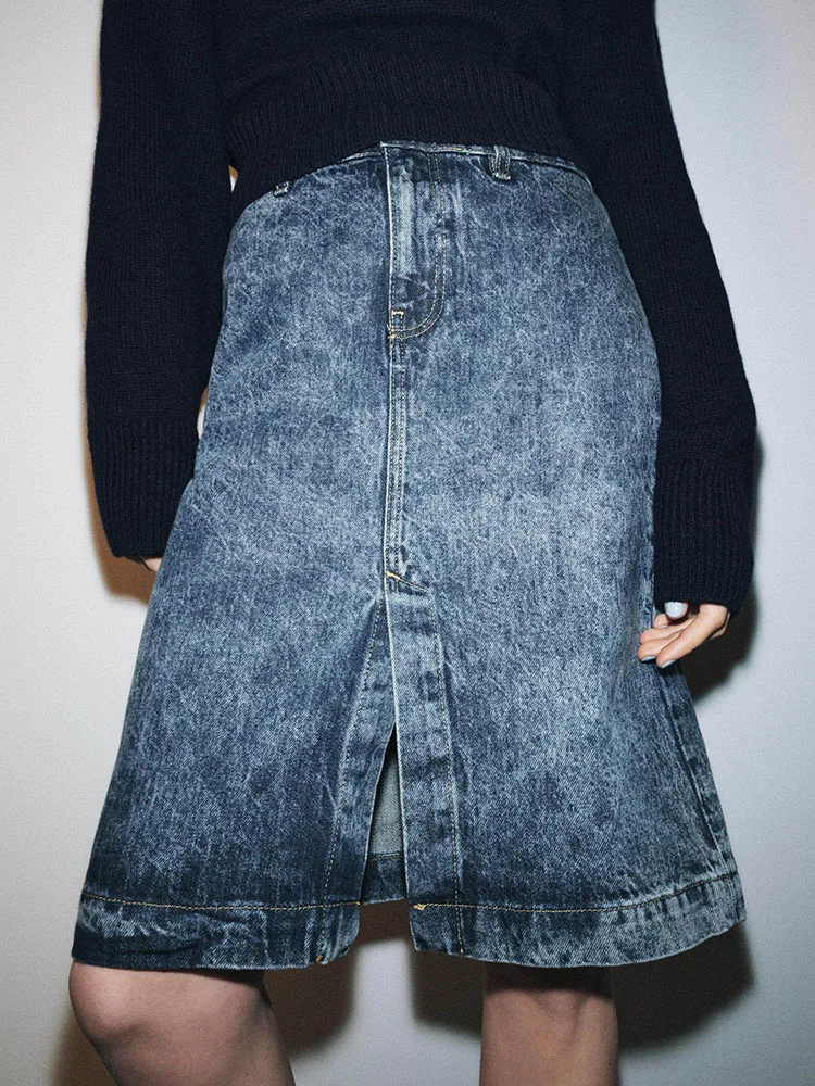 

Весна 2026: Новая повседневная джинсовая юбка миди для женщин, модная, универсальная, из хлопка, с завышенной талией, модель 9632286 44