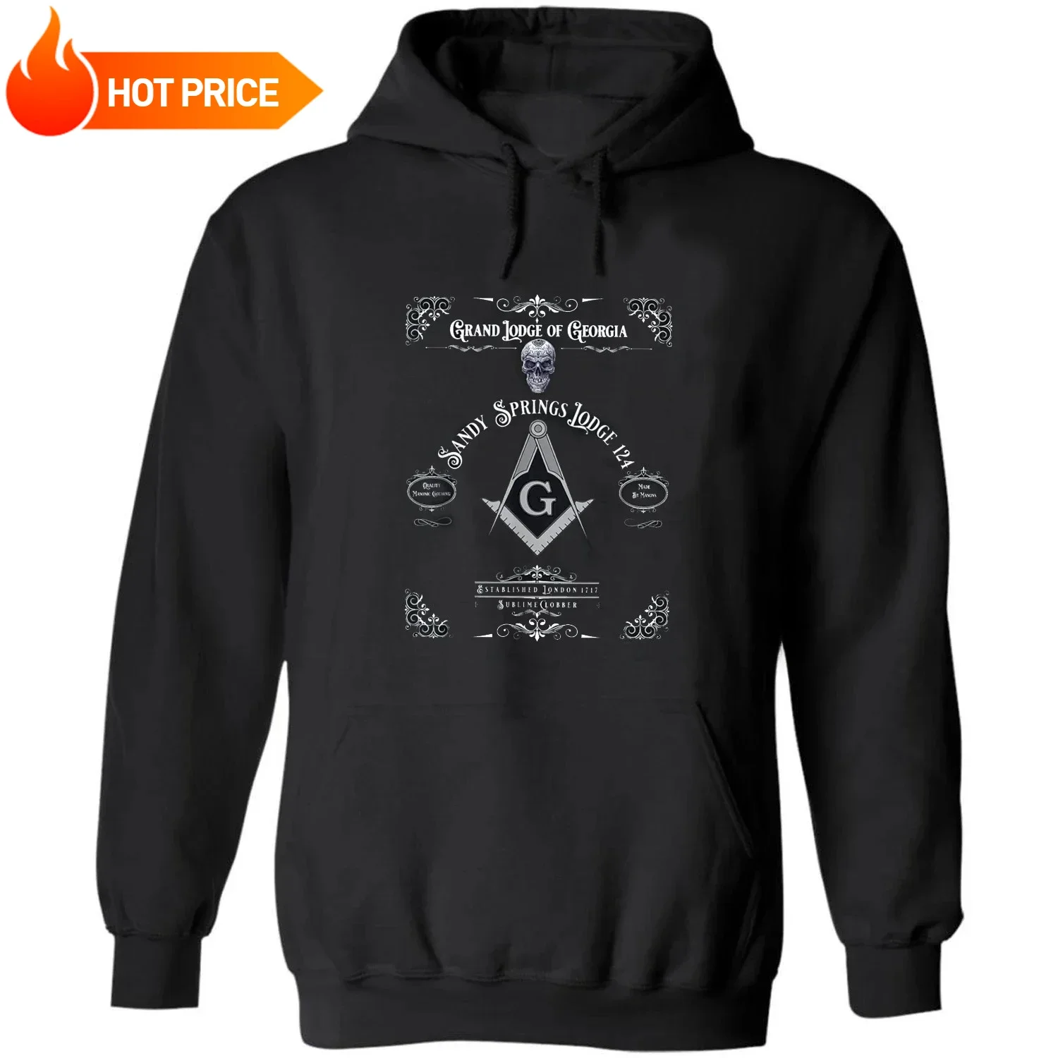 Sandy Springs Masonic Lodge Freemason Pullover Hoodie New 100% Cotton Comfortable Casual Mens Sweatshirts Retro Mason Streetwear