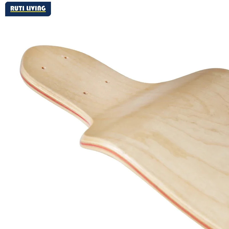 101cm Layers Maple Skateboard Deck Double Rocker Mini Cruiser Dance Skateboards Natural Maple Wood Skate Board High elasticity