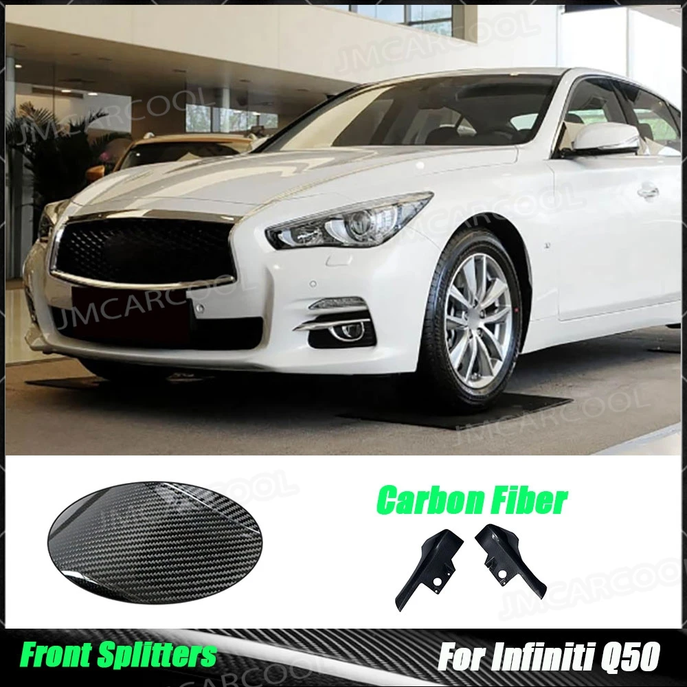 

Dry Carbon Fiber Rear Bumper Splitters Mudguard Trims For Infiniti Q50 Base Sport 2014 2015 2016 2017 Front Flaps Canards