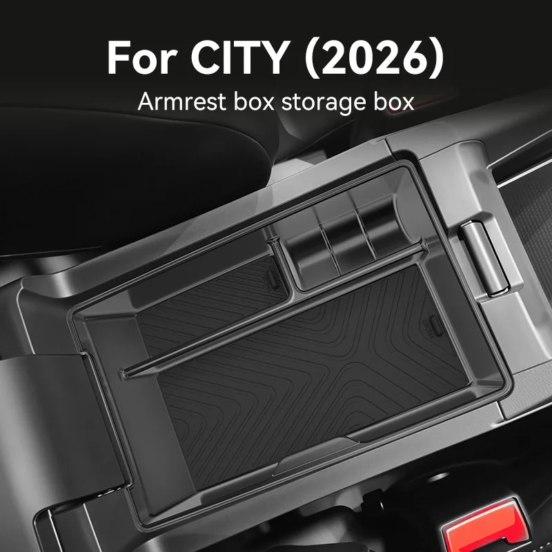 Organizador de Caixa de Armazenamento para Apoio de Braço do Console Central para Honda City 2026, Suporte para Luvas, Tapete Organizador, Acessórios 