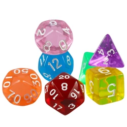 Dice Set DND RPG Dice Kit Cube High Quality Various Transparent Colours Perfect Finish For DND RPG Dados Board Game Accessories