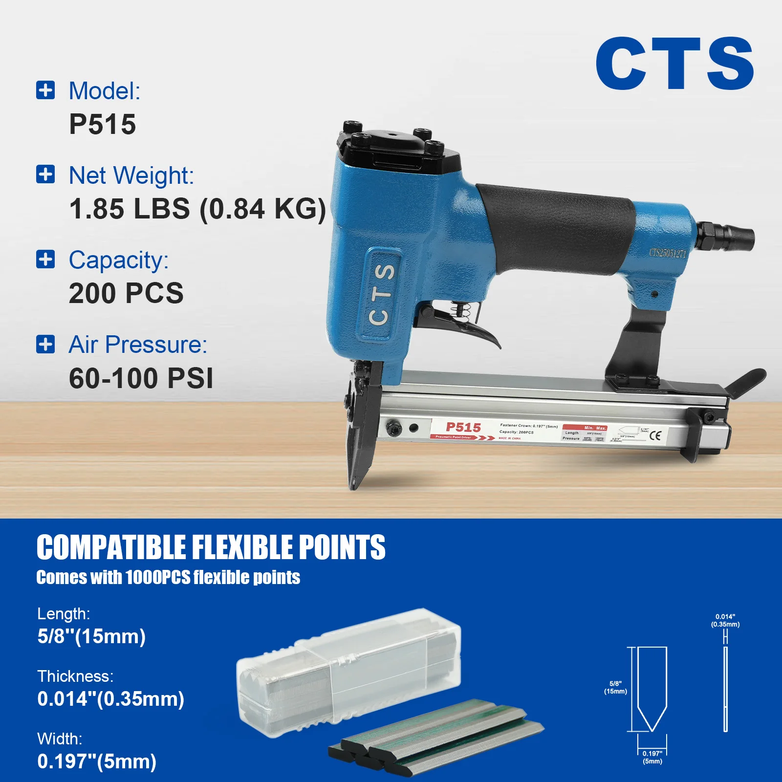 

CTS P515 Pneumatische Fotolijst Pin Gun Flexibele Punten Air Nietmachine Nail Gun