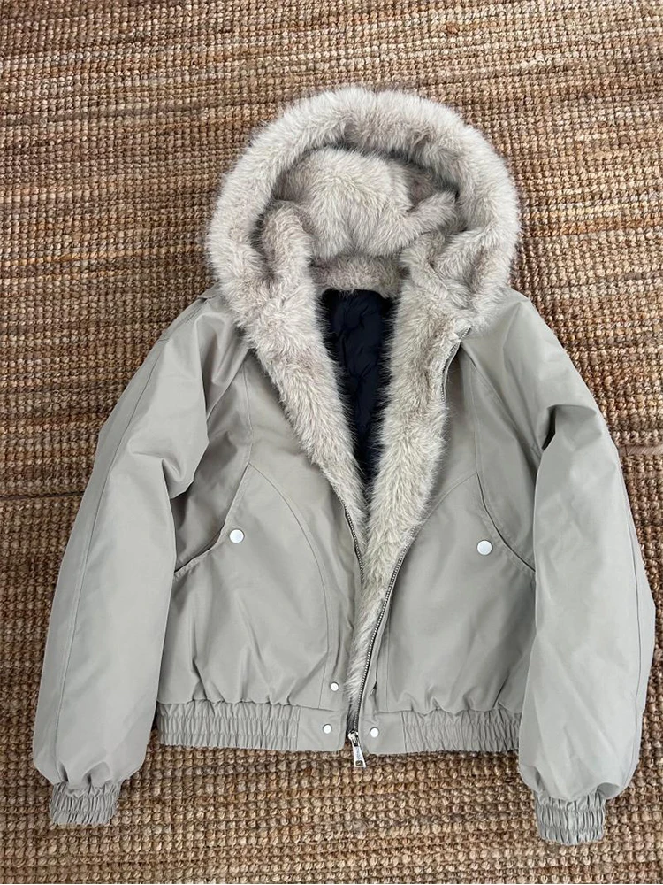 

Cleanfit Men's Hooded Jaet Winter Warm Thiened Cotton Coat Deconstructed Design Fur Collar American Retro Sle Zipper De...