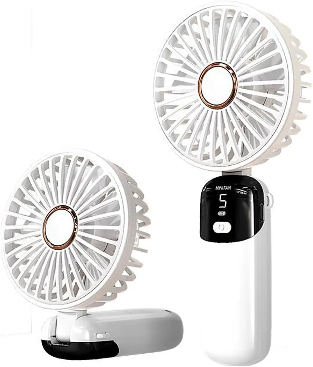 Ручной мини-вентилятор 2 в 1, аккумулятор USB, 20000 мАч, персональные вентиляторы, охлаждающий USB-перезаряжаемый карман, 5 скоростей, складной для использования в помещении