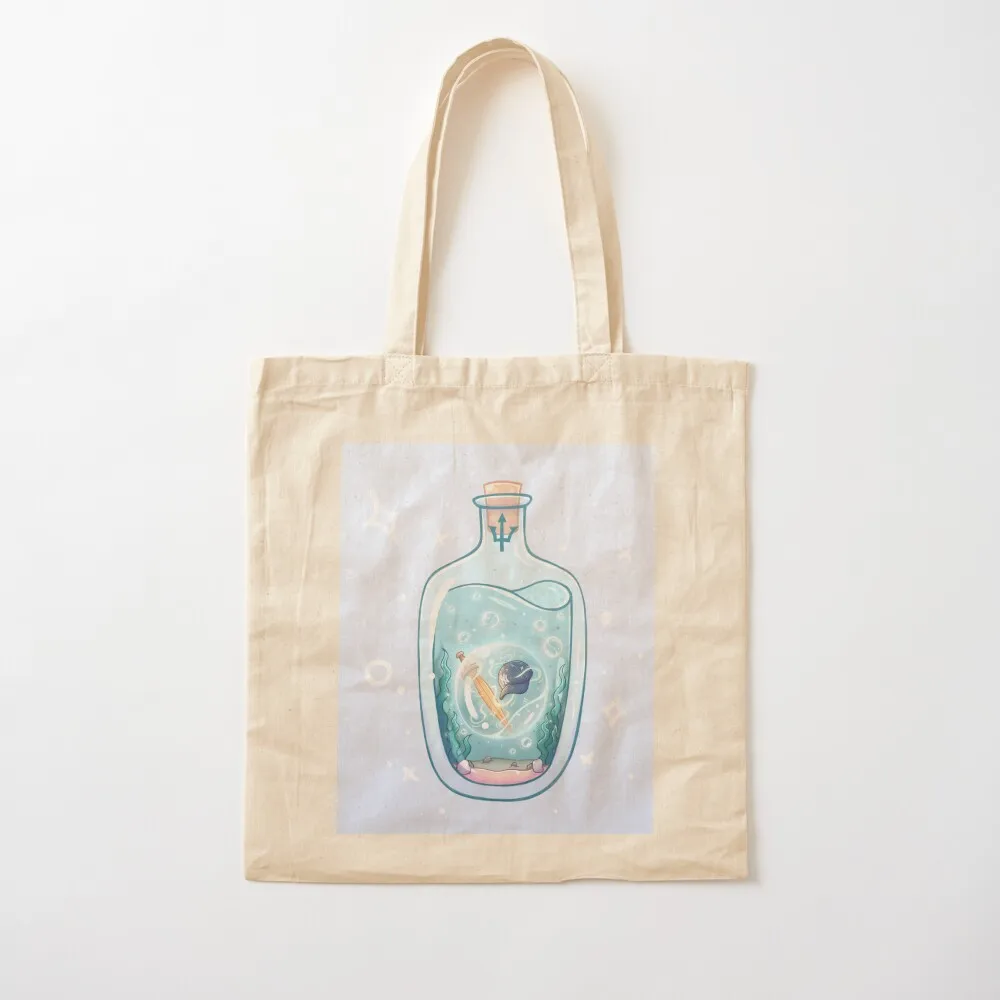 Seaweed Brain and Wise Girl in a Bottle Tote Bag Women's bags tote bag canvas shopping trolley bag Women's