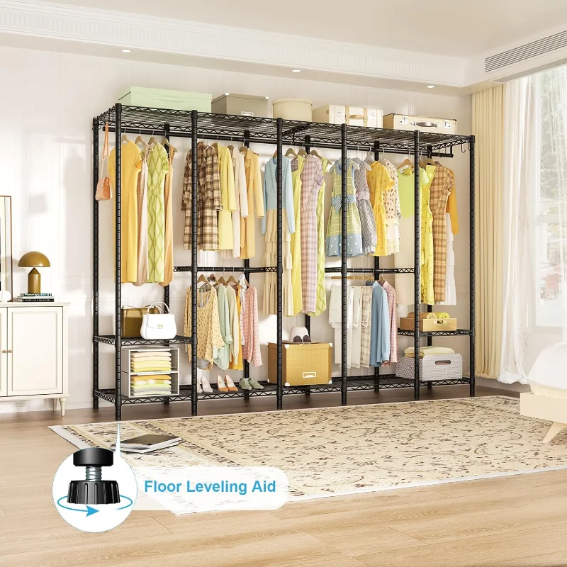 H50 Extra Large Clothes Rack, Heavy Duty Garment Rack, Freestanding Portable Closet, Clothing Racks for Hanging Clothes