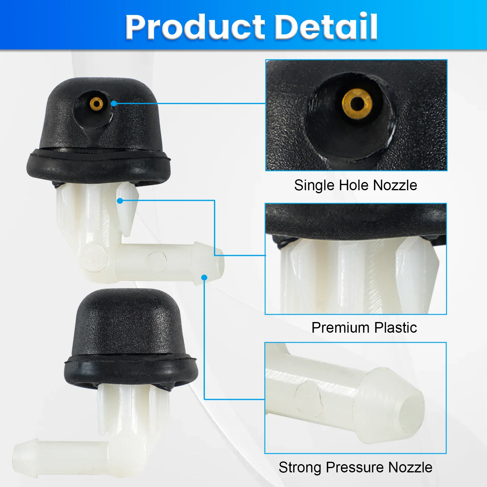 2Pcs Rear Windscreen Water Spray Windshield Wiper Washer Nozzle Jet For Citroen Xsara Picasso Xantia C4 Picasso Saxo 6438F2