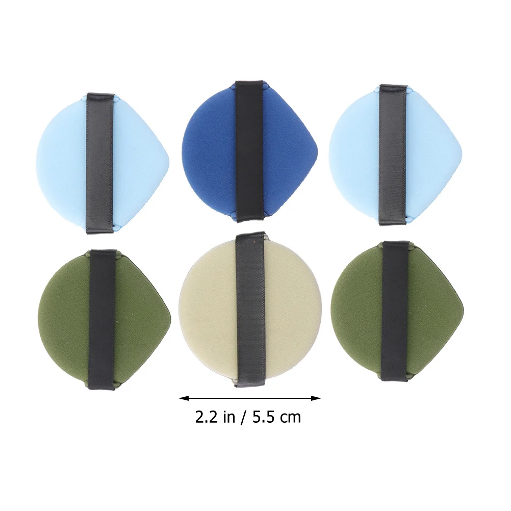 6 قطع من أدوات توزيع بودرة المكياج المرنة لكريم الأساس الجاف والرطب للاستخدام المزدوج للوجه برايمر إسفنجة كريمية لمستلزمات المكياج