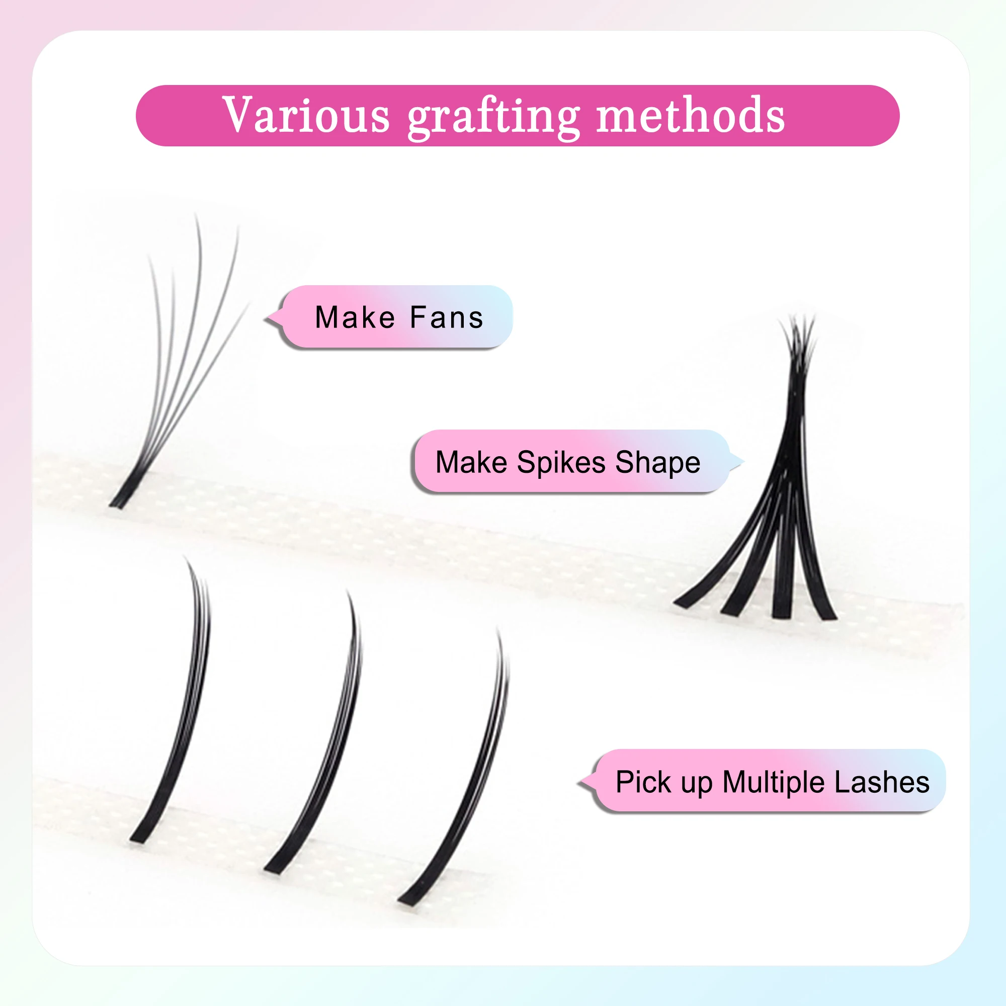 CoMango B/C/D カーブのツバキまつげエクステンション、カシミヤの多層自然ボリュームファン、フェイクまつげクラスター