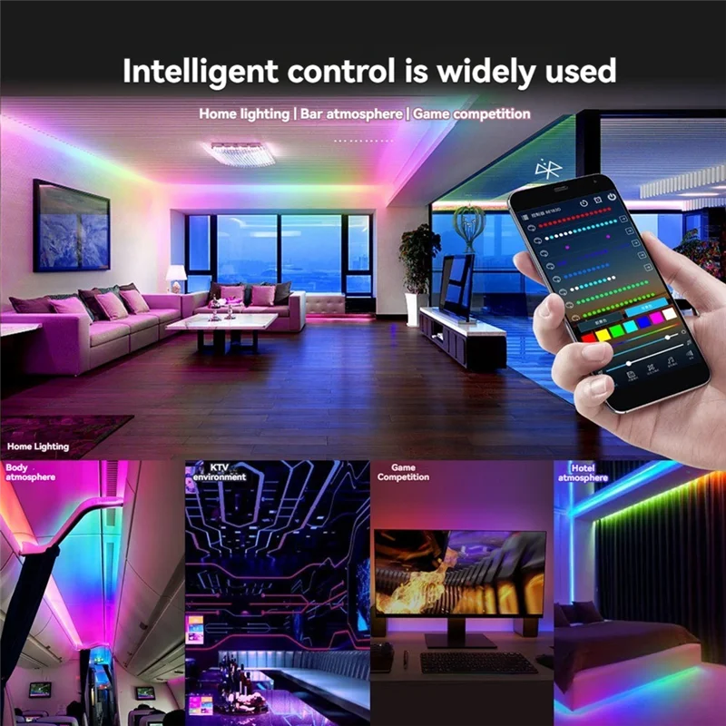 ABJO-WS2811 WS2812B LED Controller Bluetooth Music 28Keys Remote Control For Individual Addressable RGB Strip Light
