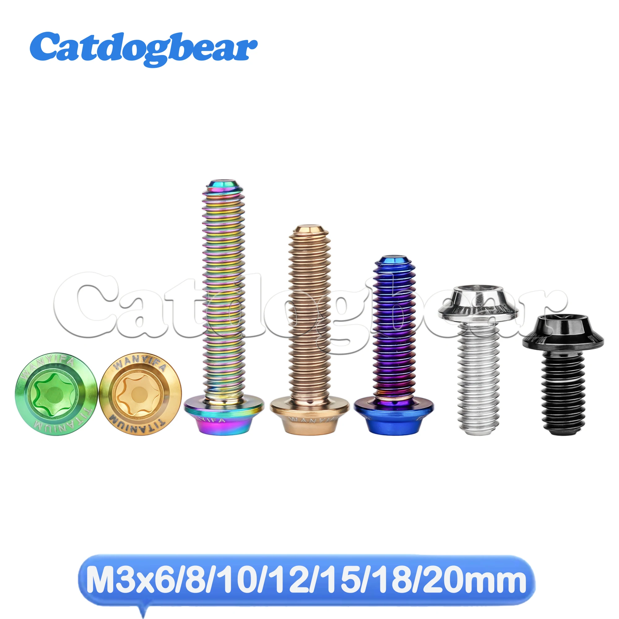 Catdogbear Titanium M3 butterfly head inner T10 Torx head screw for bicycle road bike