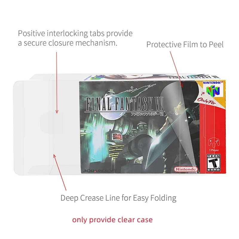 500 قطعة غطاء صندوق PET شفاف شفاف لصندوق جمع حماية تخزين الألعاب N-6-4 S-N-E-S