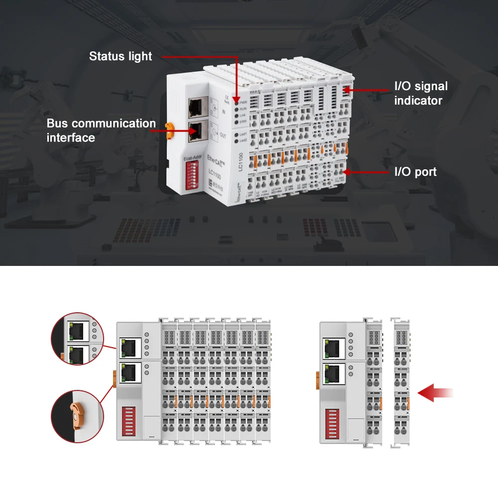 Module de sortie numérique largement utilisé Type PNP 16 canaux DO Module d'e/s à distance distribué EtherCAT LC2406