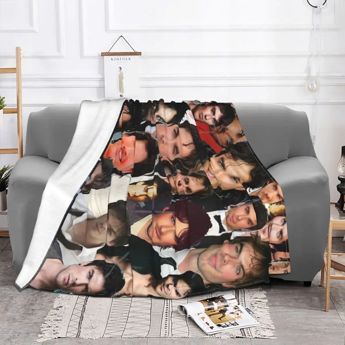 Ian Somerhalder Photo Collage Home Knee Blanket Throw Blanket Thin Wadding Blanket Throw Blanket