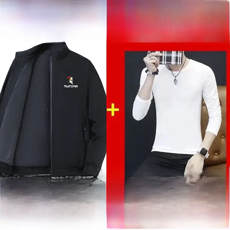 

TUCANO Мужская повседневная деловая куртка 202, весна-осень, новинка Sle, декоративная верхняя одежда среднего возраста с воротником из дерева