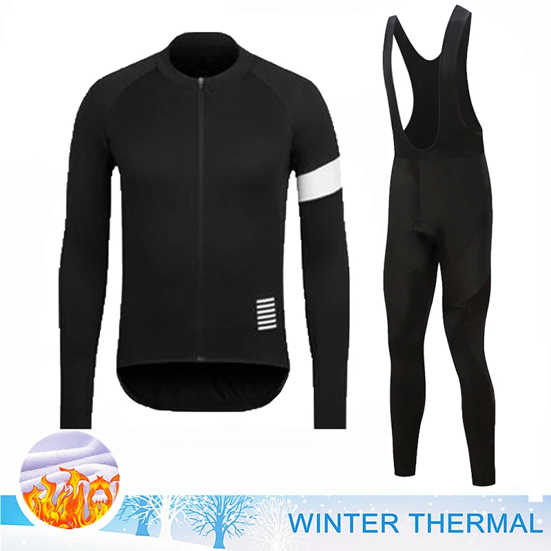 2024 Winter Thermal Fleece Cycling Jersey Set Men MTB Bicycle Clothes Wear Ropa Ciclismo Racing Team Bike Outoddr Warm Clothing