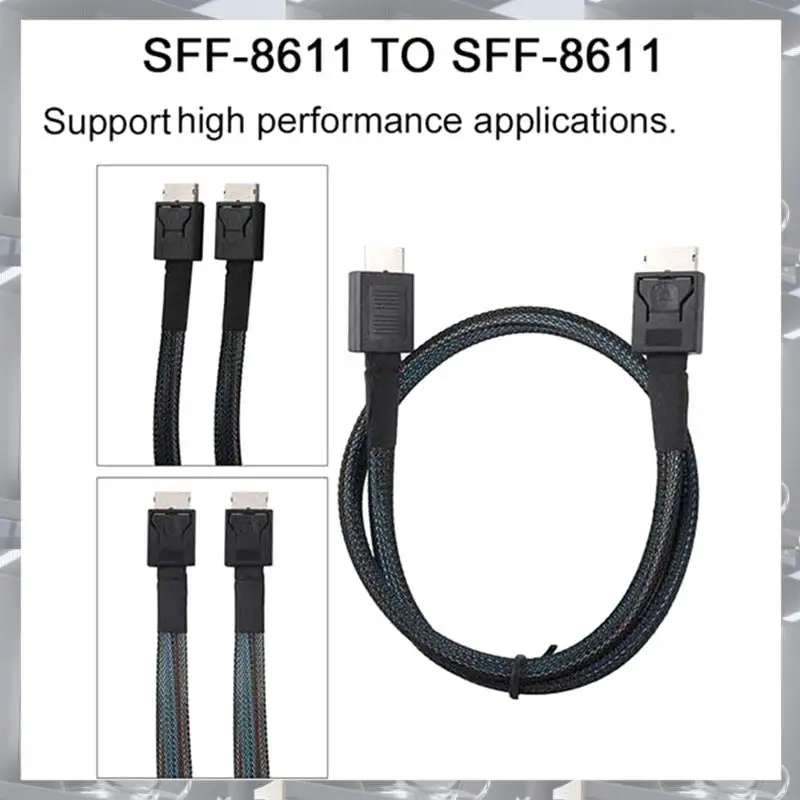 Hot Selling-PCIE4.0 MINI SAS Cable 24Gbps Oculink Data Extension Cable SFF-8611 To SFF-8611 Server Data Transfer Line (0.5M),PCI
