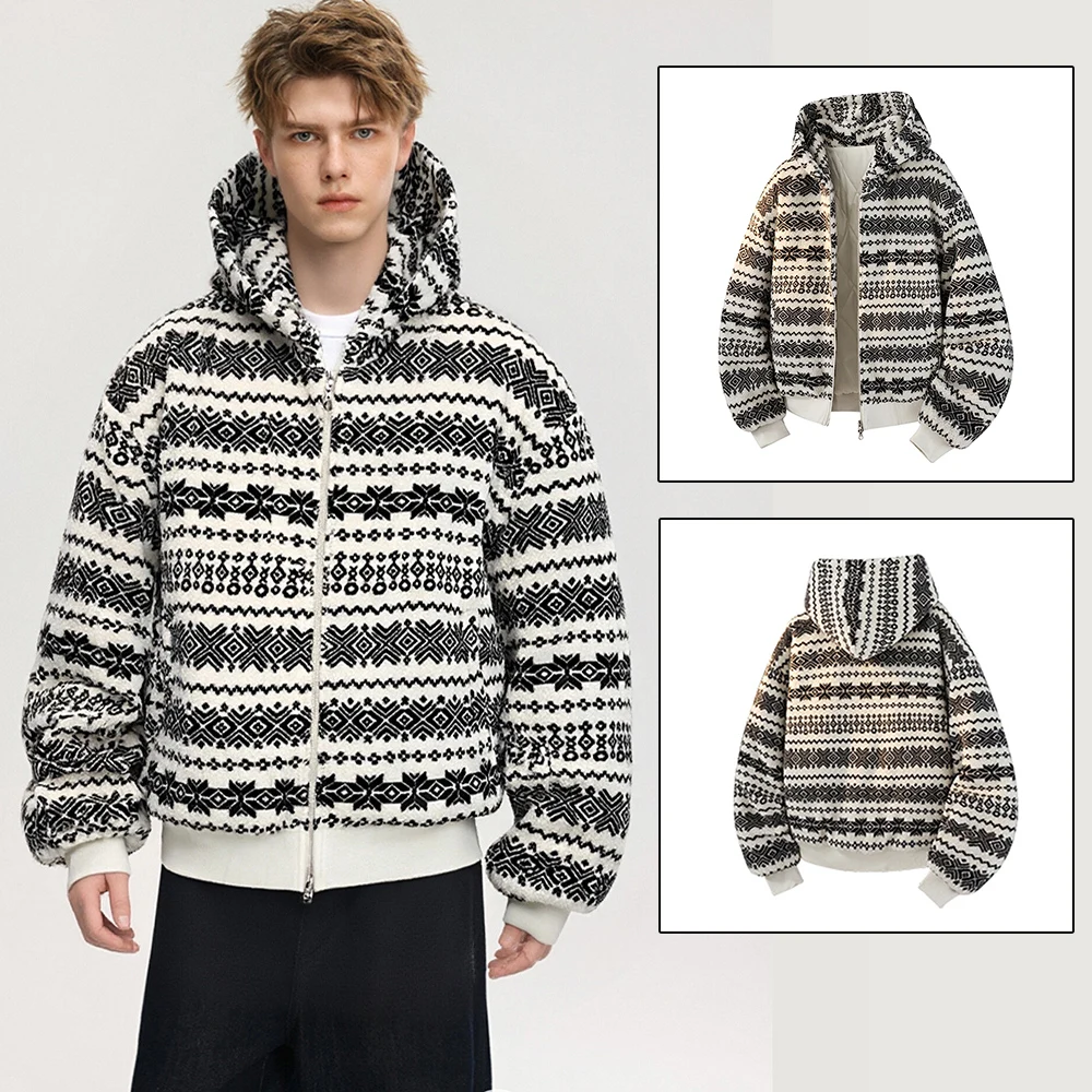 

Зимняя модная тенденция, утепленная теплая одежда с хлопковой подкладкой, мужские повседневные свободные толстые куртки, уличное ветрозащитное пальто с капюшоном, куртка