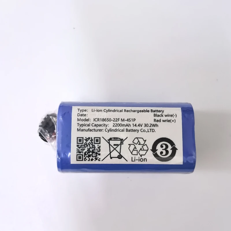 ICR18650-22FM-4S1P 2200mAh 14.4V Sweeper Rechargeable Lithium Battery Pack