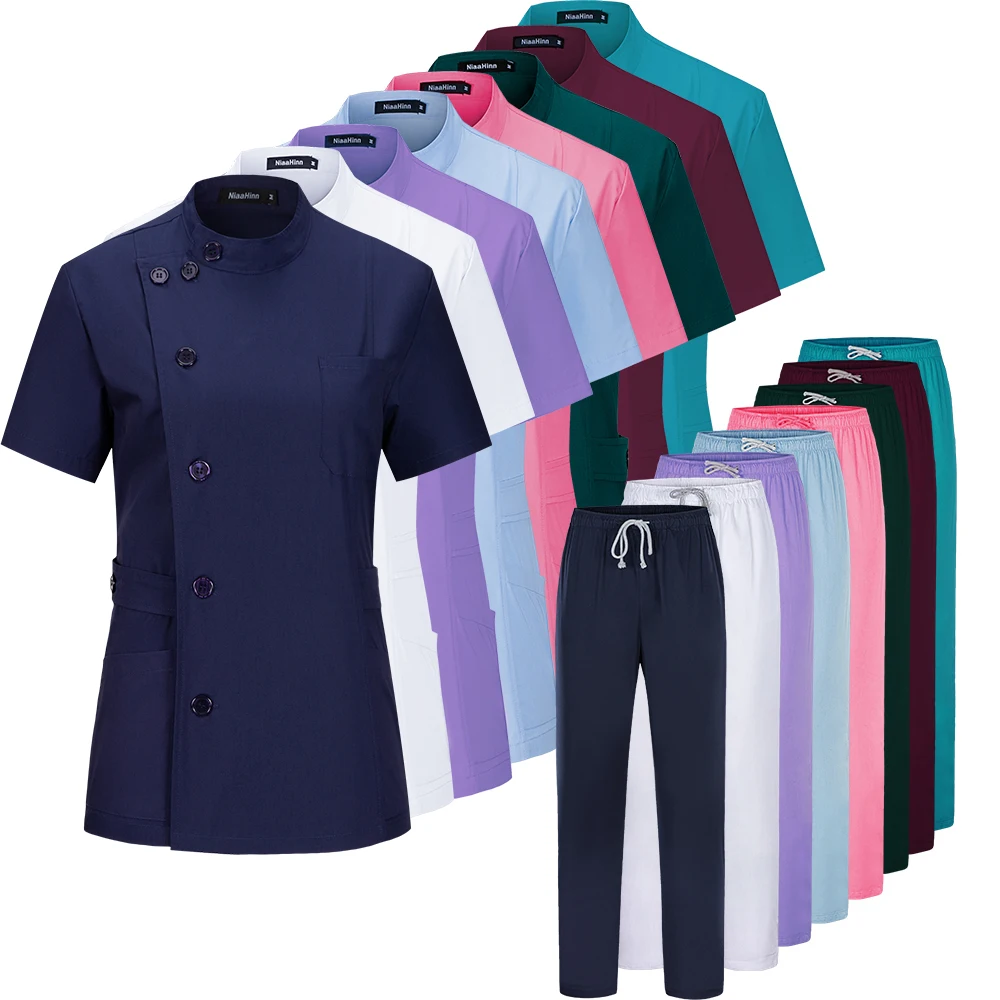 Opstaande Kraag Medische Uniformen Kleding Voor Vrouwen Scrubs Sets Verpleegkundige Accessoires Schoonheidssalon Tandheelkundige Kliniek Werkkleding Kleding Voor Huisdieren