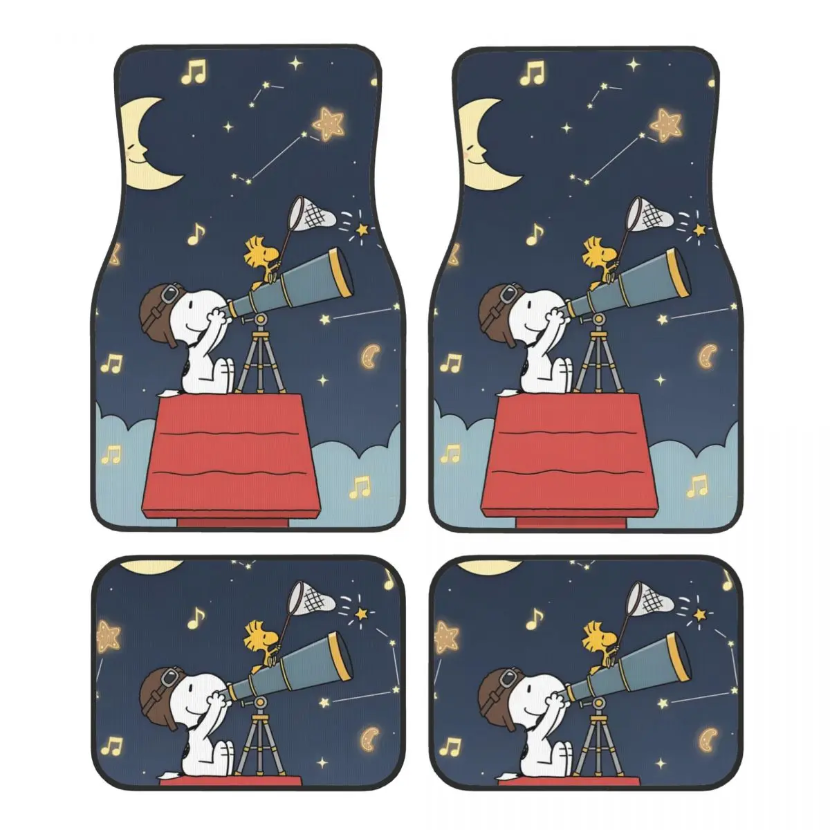 

Автомобильные коврики Cute Dogs Woodstock Snoopys для автомобилей, универсальный полный комплект, нескользящие автомобильные коврики для внедорожника, седана