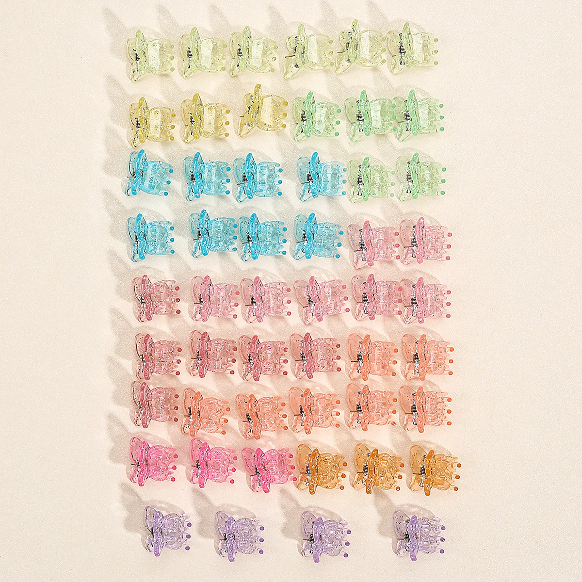 50pcs Mini Transparent Multi-color Butterfly Claw Clip Mini Hairpin Hair Clip Hair Accessories for Girls and Women Headwear