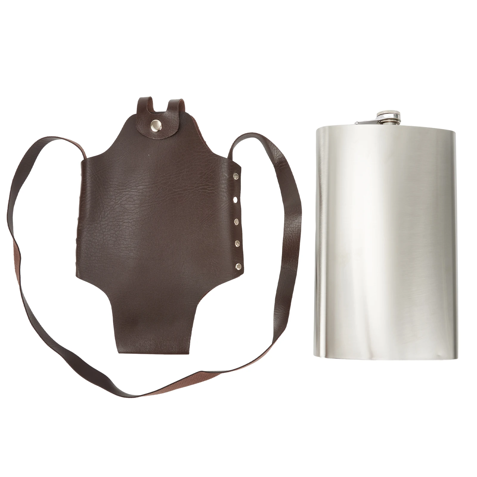 High Quality New Practical Wine Pot Flagon Hip Flask Parts Hot Sale Useful Stainless Steel With Leather Cover Bottle