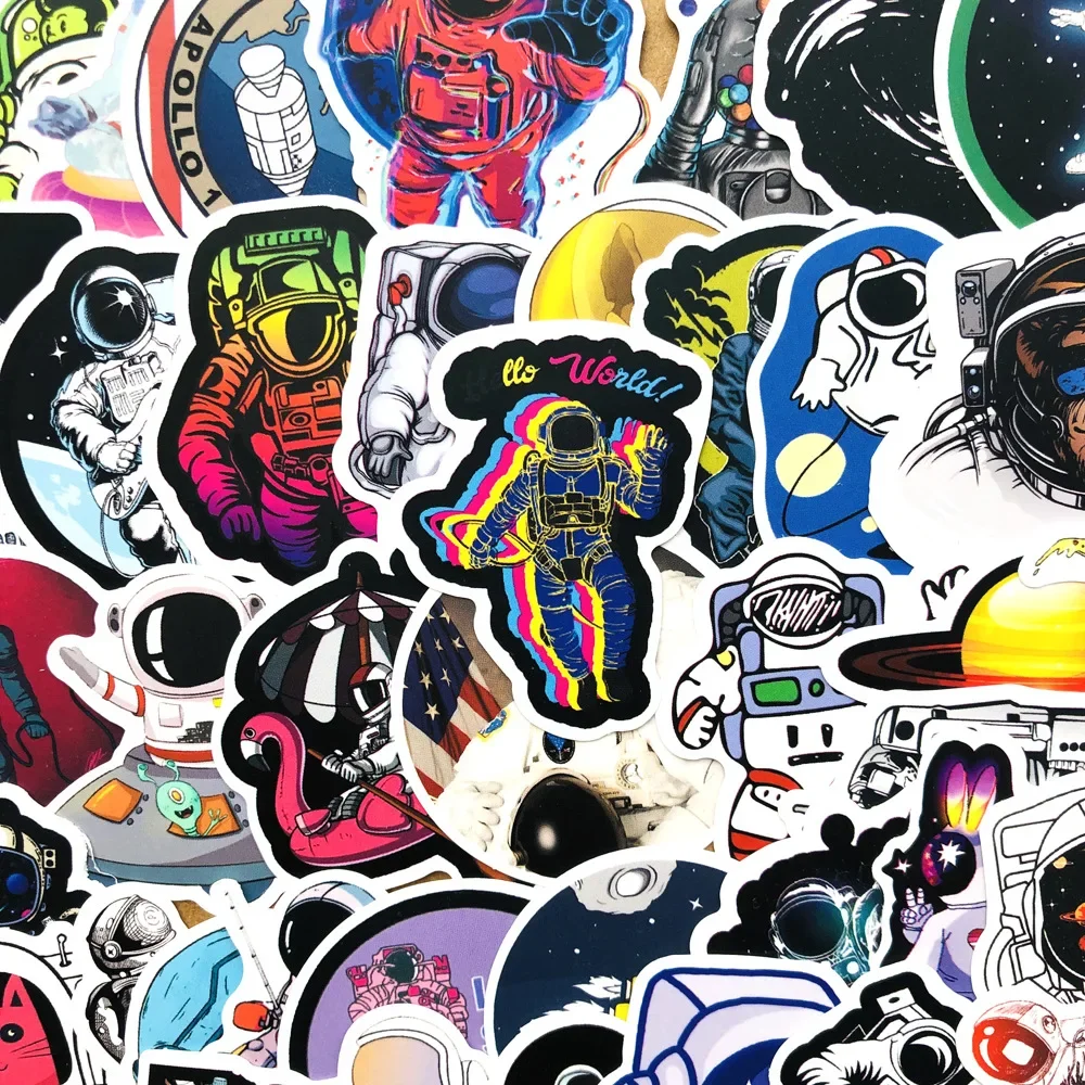 2Sets=100Pcs Astronaut Cartoon Graffiti Stickers Water Cup Computer Guitar Helmet Stickers