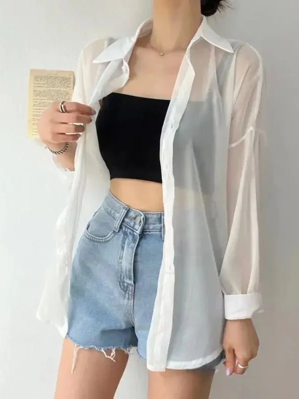 Nova Csa de Proteção Solar de Seda Pérola Sensação de Gelo Solta para Mulheres 2025 Ultra Suave Cardigan Aberto de Verão E...