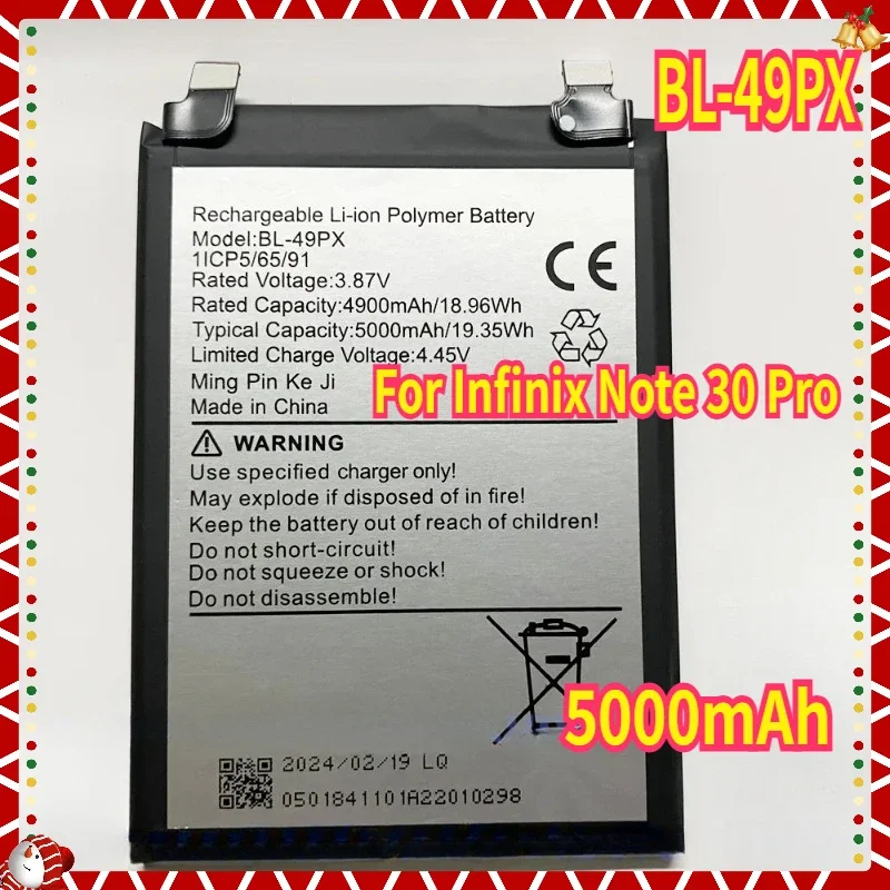 BL-49PX Battery For Infinix Note 30 Pro Mobile Phone Batteries 3.87V 5000mAh BL-49PT