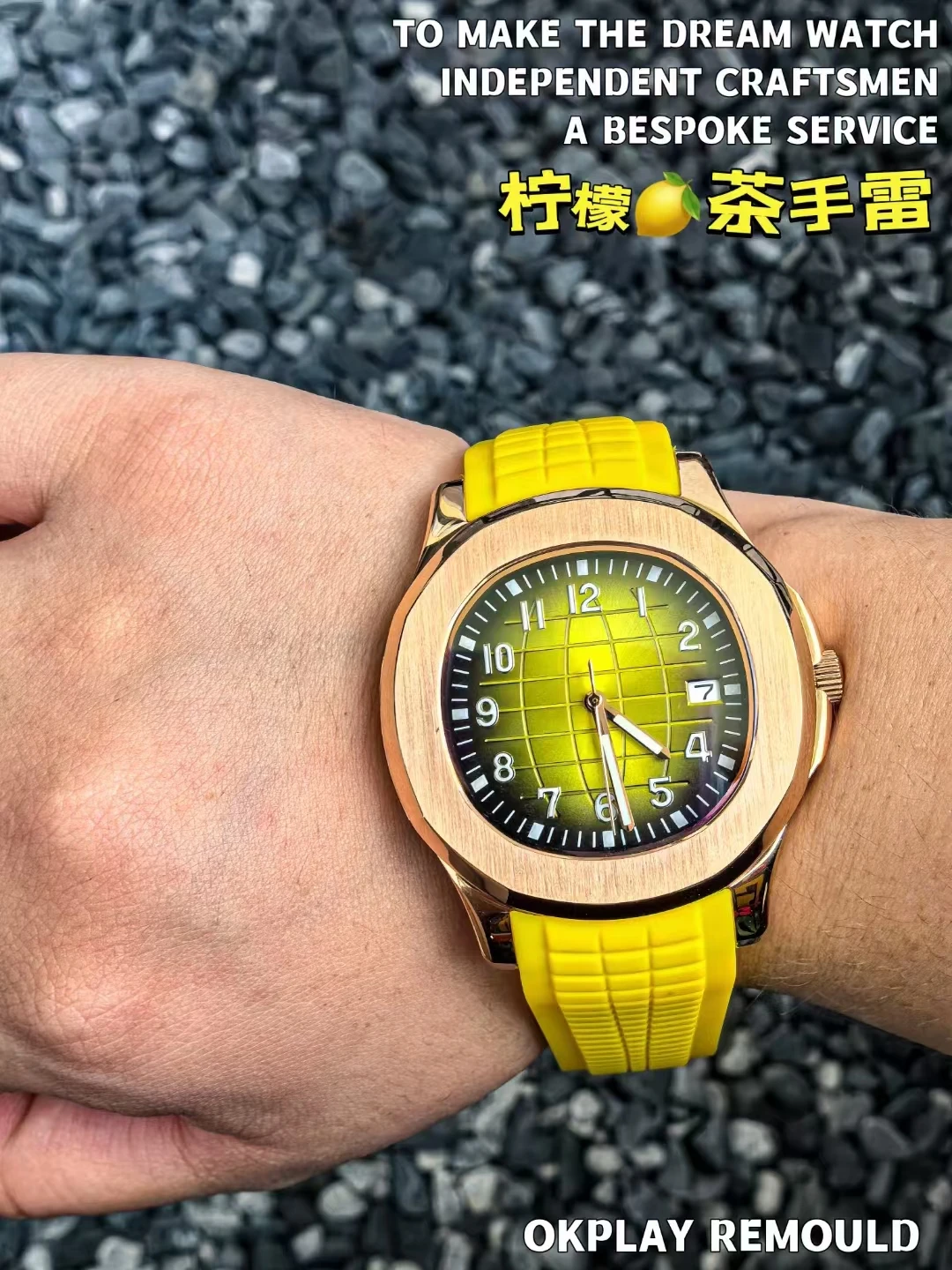 OKPLAY Mannen Automatisch Horloge 42mm Aangepaste Gemodificeerde Mechanische Horloge 10ATM Waterdichte Lichtgevende NH35 Datum Rubberen Band