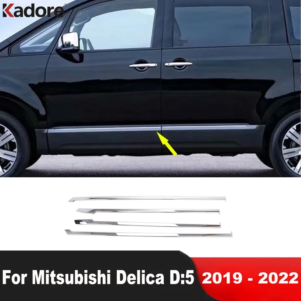 

Для Mitsubishi Delica D:5 2019 2020 2021 2022 хромированная накладка на боковую дверь, дверная линия, панель стримера, литьевая полоса, автомобильные аксессуары