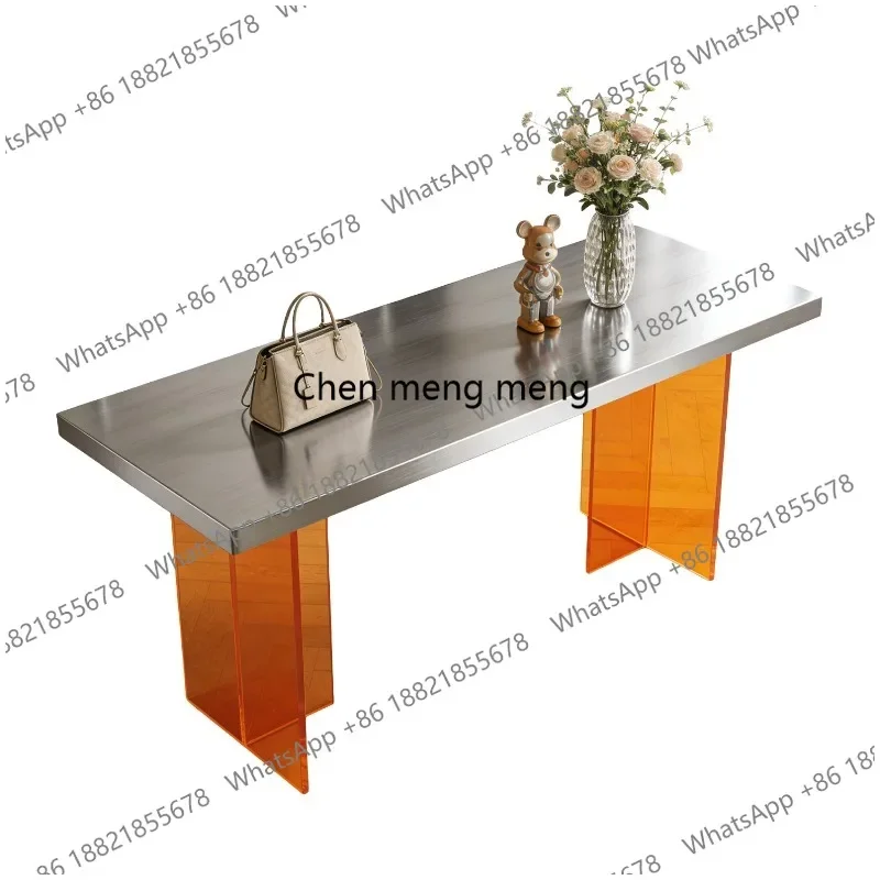 A74Clothing store, stainless steel acrylic water table for shoe bag display, storage table