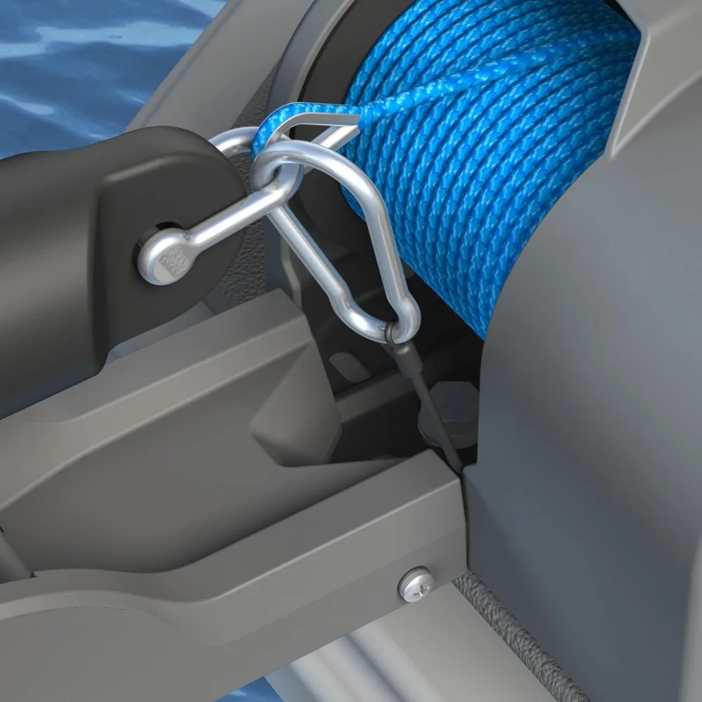 ونش مرساة كهربائي أوتوماتيكي للقوارب المسطحة - يدعم مرساة 40 رطلًا مع حبل ما قبل الجرح بطول 100 قدم #3