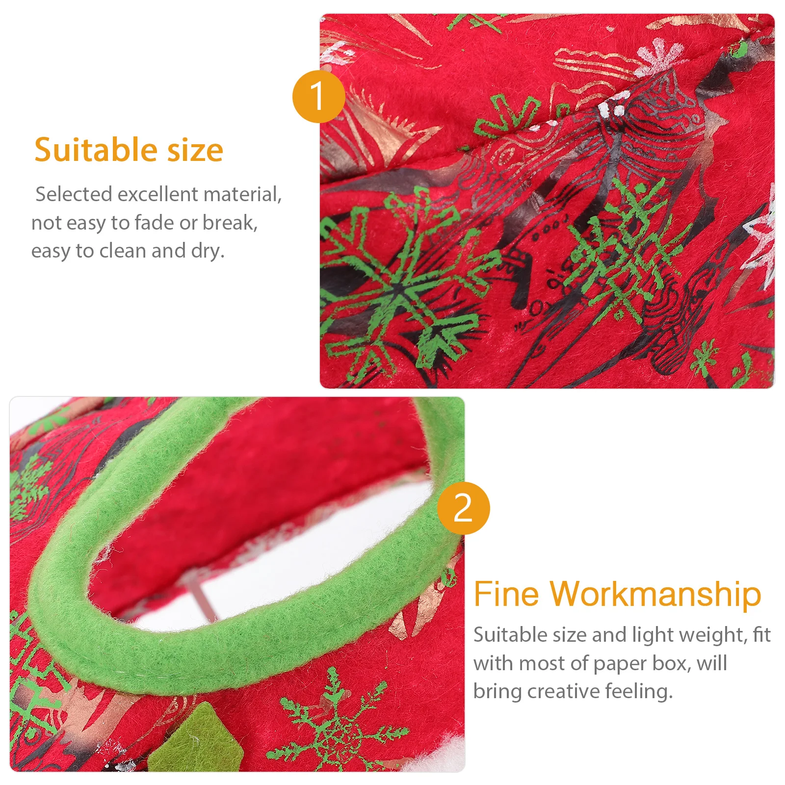 

2Pcs Christmas Paper Box Covers High Quality Non-Woven Paper Box Protector Soft Christmas Party Tabletop Decor