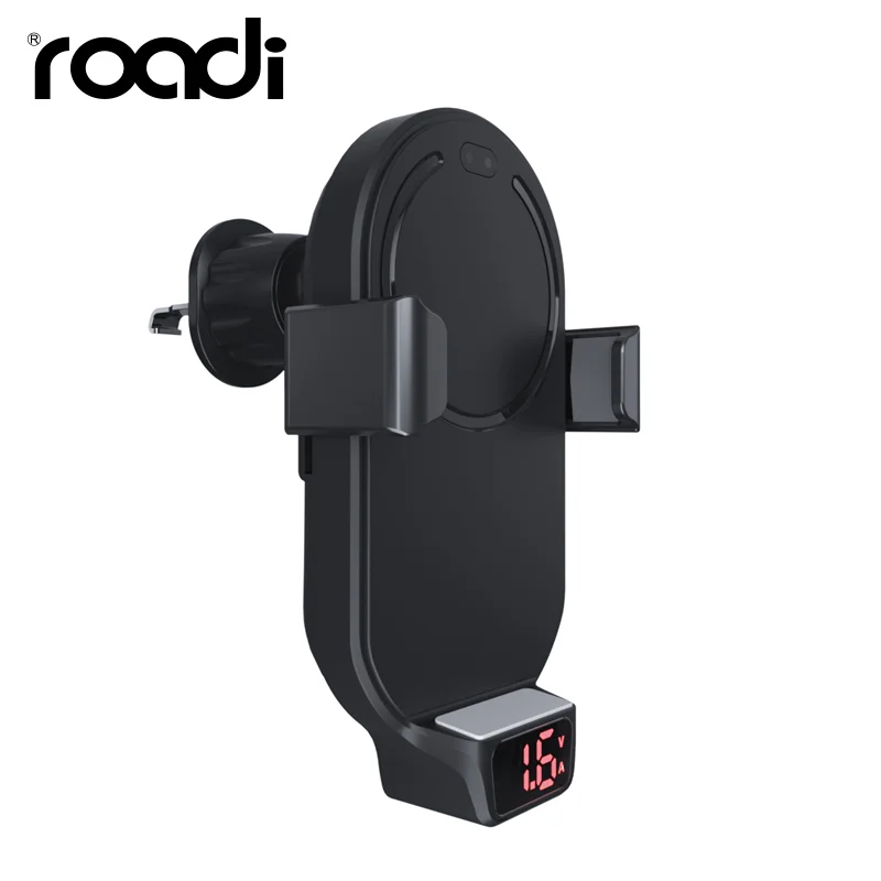 Roadi IC201 15W Wireless Charger Car Auto Magnetic Air Vent Phone Holder For iPhone Samsung Xiaomi Induction Fast Charging Mount