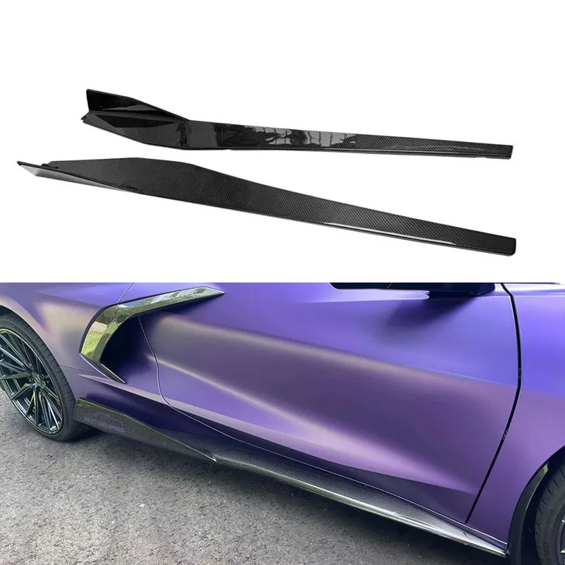 

Carbon fiber side bumper spoiler surround modification accessories for Chevrolet Corvette C8 side skirts