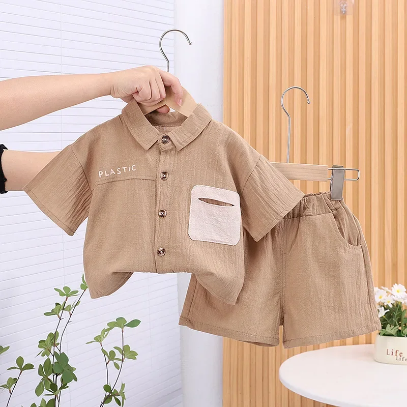 

New Summer Baby Clothes Set Children Boys Short Sleeved Suit Shirt Shorts 2Pcs/Sets Infant Casual Sports Costume Kids Tracksuits