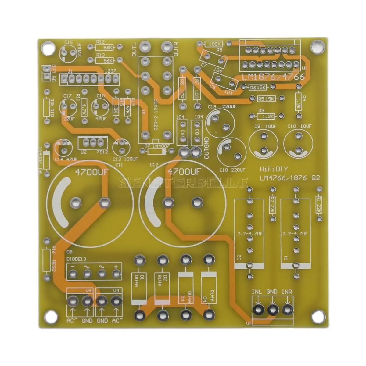 DIYLM1876 LM4766 HiFi Stereo Home Audio Power Amplifier Board PCB