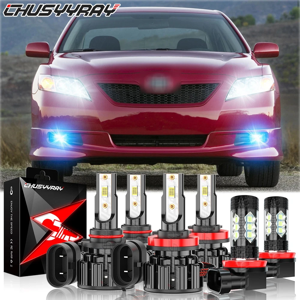 

6x Canbus LED 9005 H11 High Low Beam H11 Ice blue Fog Light Bulbs Kit 9-32V 6000K 100000LM 800% Super Bright White 1:1 Same Size