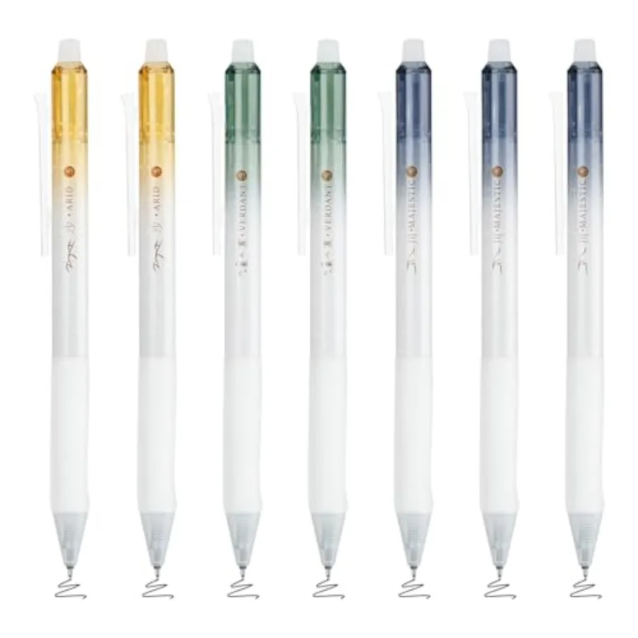 

7Pcs Fine Point Erasable Gel Pens, 0.5mm Retractable Pen with Eraser, Aesthetics Pens Smooth Writing and Quick Dry for Note Tak