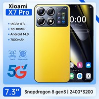 2025 New Xioami X7 Pro Smartphone 7.3 inch Full Screen 4G/5G Cell Phone 16GB+1TB 7800mAh Mobile Phones 108MP Global Version