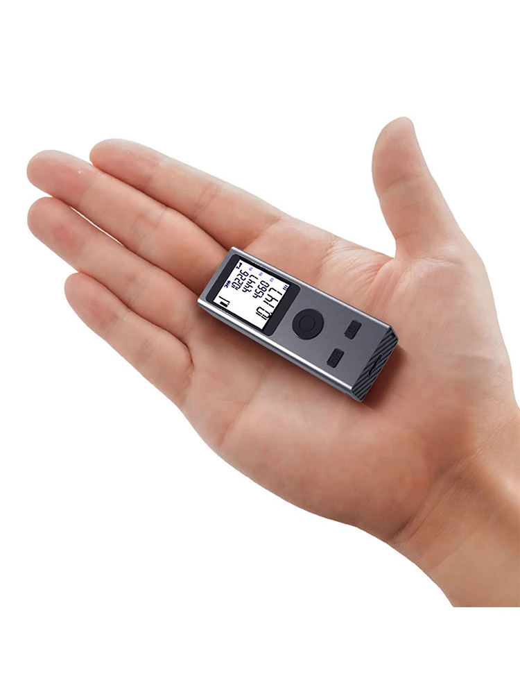 Mini-Laser-Entfernungsmesser, digitales Maßband, Laser-Lineal, USB-Aufladung, Rumpf aus Aluminiumlegierung, Entfernung: 30/50/60 m