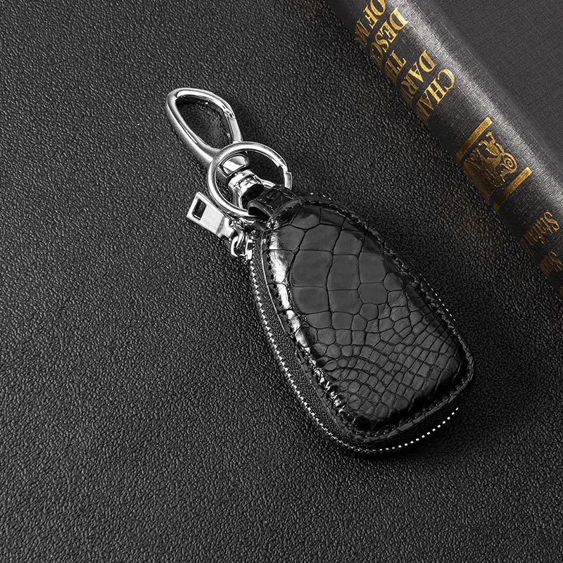 

2022 New Designer Crocodile Skin Men Car Key Bag Business Genuine Leather Home Key Bag High Grade Man Key Holder Bag 45