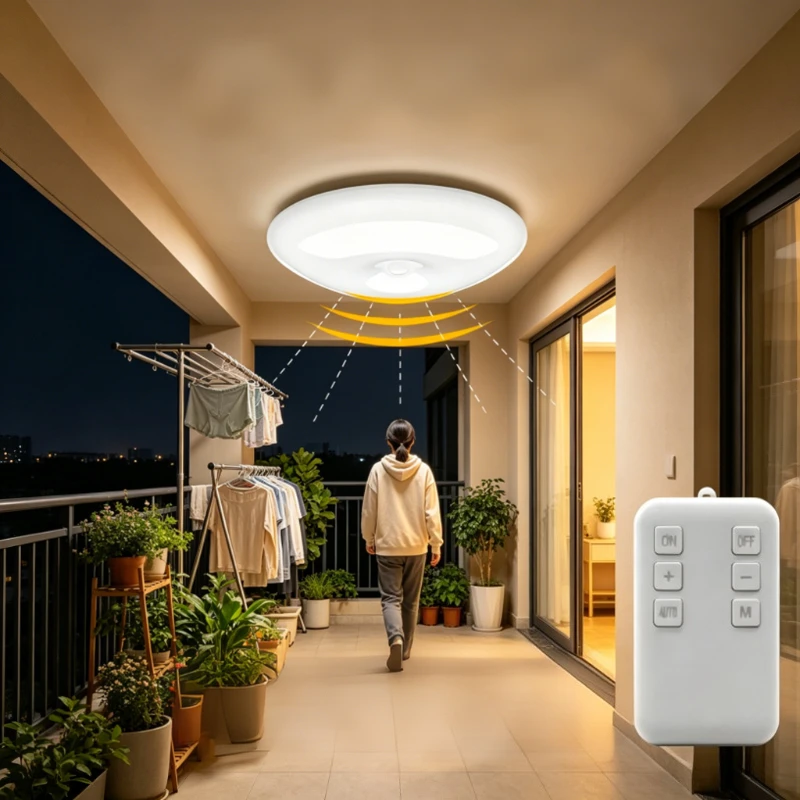 Wireless Rechargeable Motion Sensor Ceiling Light Indoor Auto Induction Lamp for Hallway Corridor Entrance Balcony