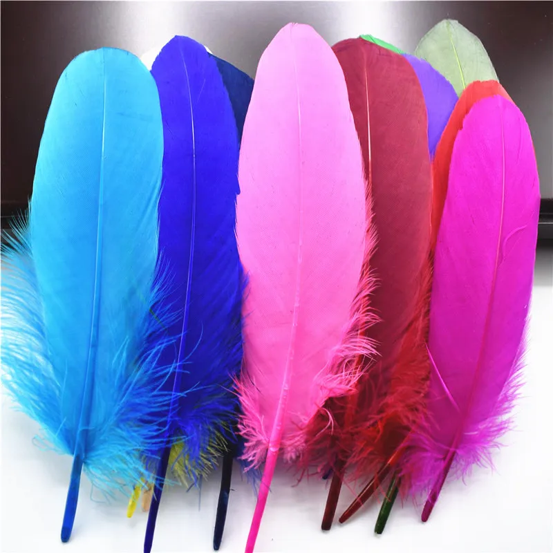 Hard Pole Natural Goose Feathers for Crafts Plumes 6-8inch/15-20cm Jewelry Duck Pheasant Feather Wedding Home Decoration