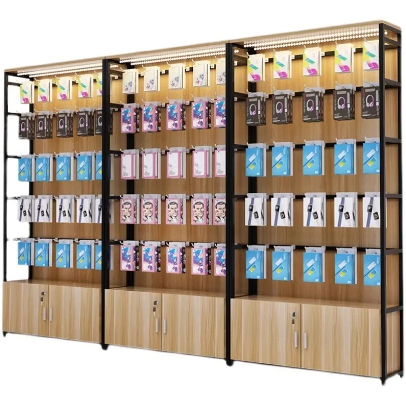 Supermarket Shelf Display Cabinet Slippers Mobile Phone Stationery Accessories Jewelry Hook Rack Convenience Store Snack Shelf M