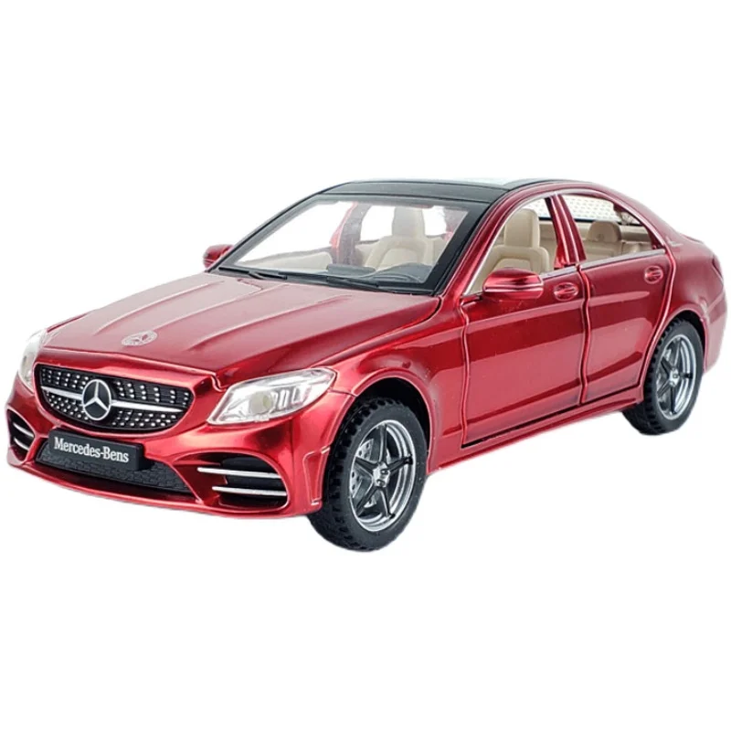 1:32 Benz C260l Legering Auto Model Simulatie Metalen Zes-Deurs Auto Model Decoratie Geluid En Licht Terugtrekken Mannelijke Speelgoedauto Cadeau