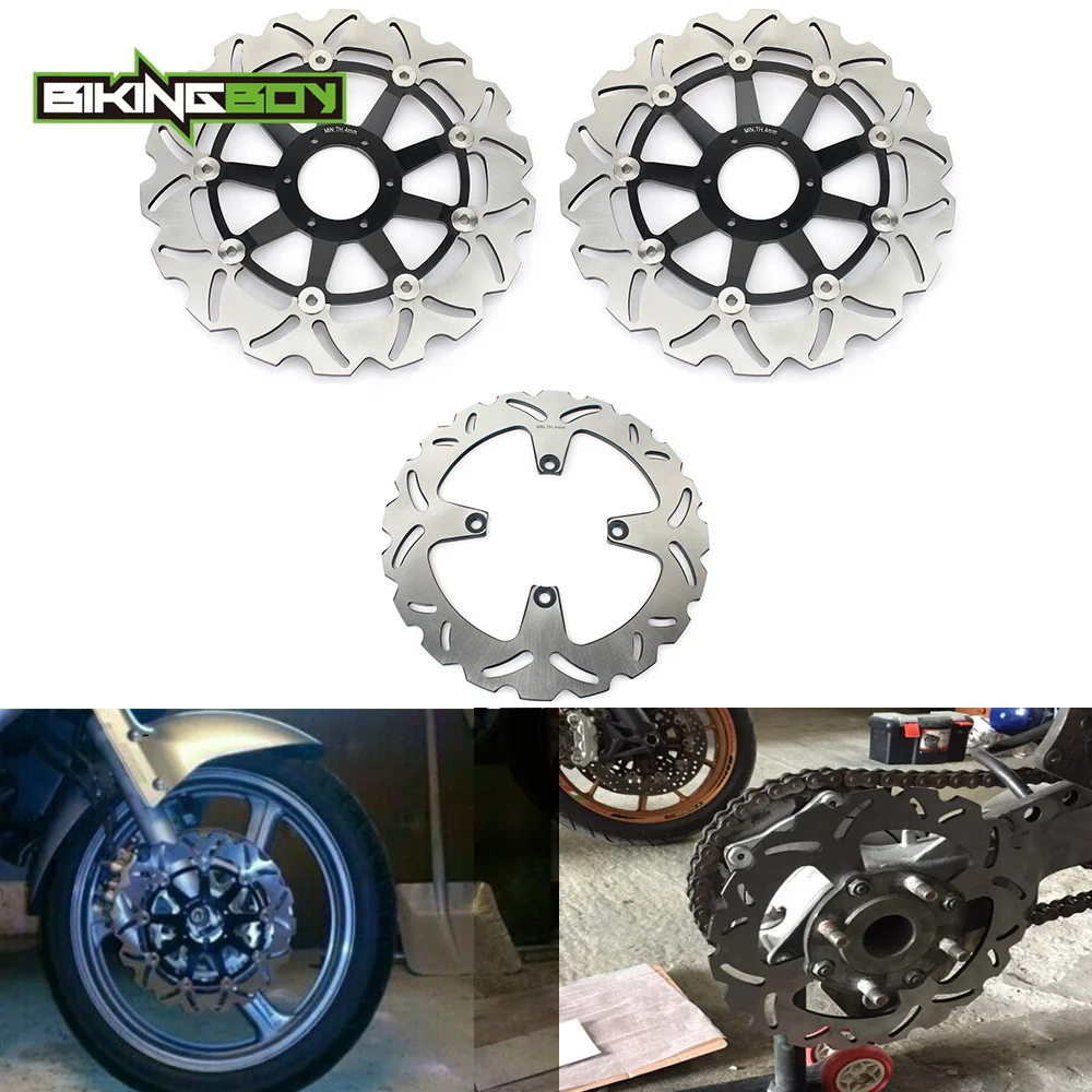 BIKINGBOY Front Rear Brake Discs Rotors For Interceptor VFR 800 Fi 98-01 VFR 800 F 98-05 99 VFR 800 V-TEC 02 03 VFR 800 X / ABS